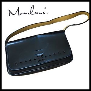 Mondani Black Clutch With Velcro Closure Like New